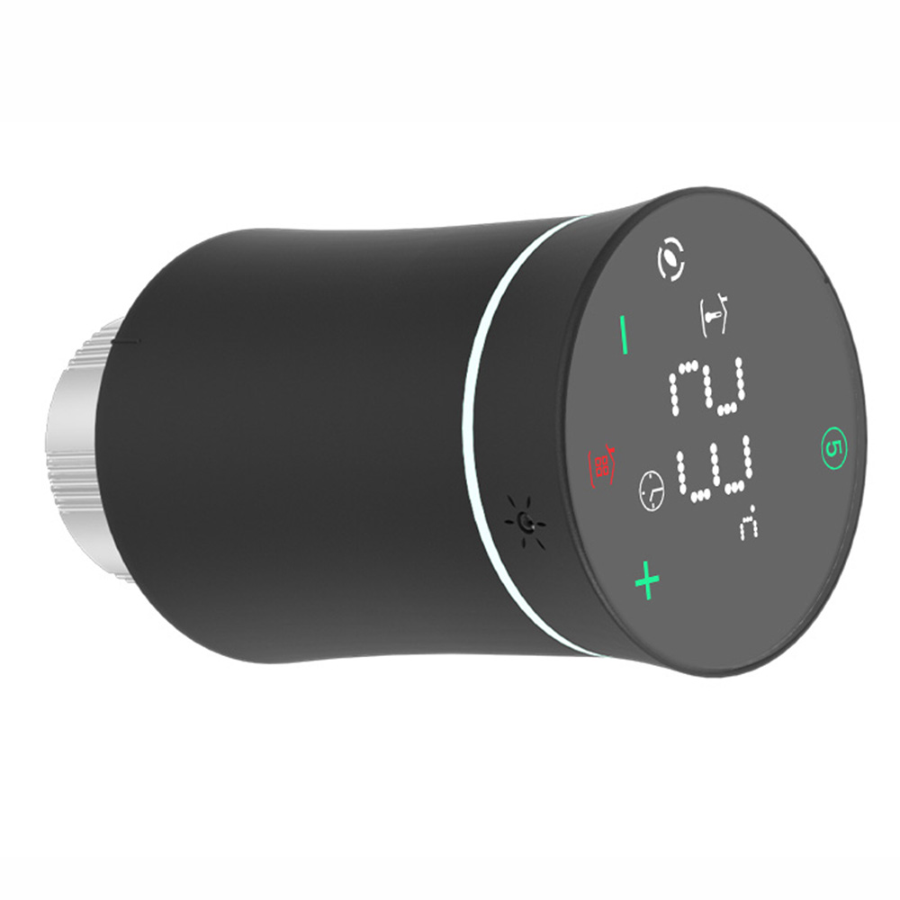 MoesHouse Tuya ZigBee3.0 Radiator Actuator Valve Smart Programmable TRV Thermostat Temperature Controller LED Display Alexa Voice Control - Black