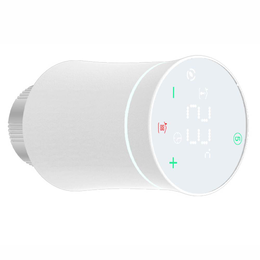 MoesHouse Tuya ZigBee3.0 Radiator Actuator Valve Smart Programmable TRV Thermostat Temperature Controller LED Display Alexa Voice Control - White