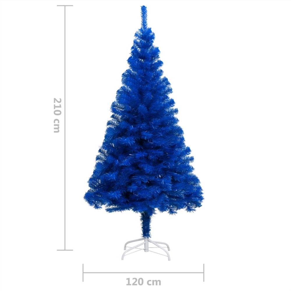 Artificial Christmas Tree with Stand Blue 210 cm PVC
