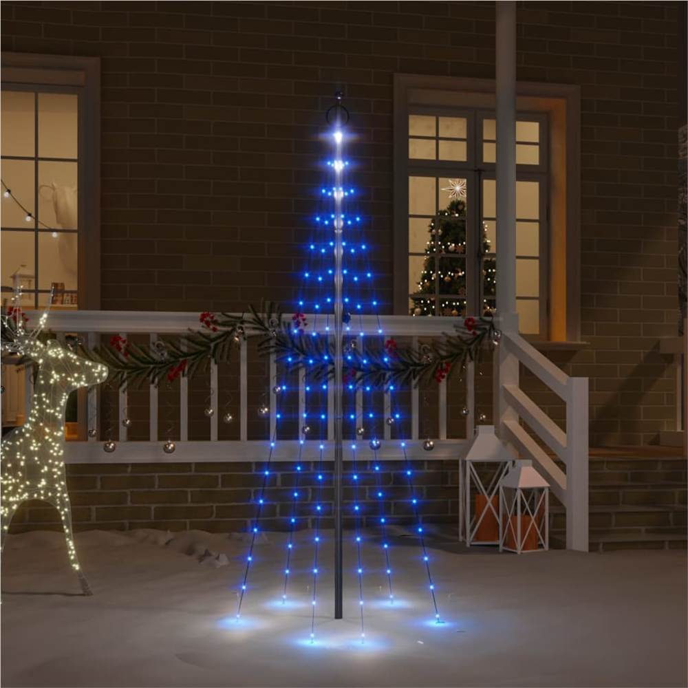 

Christmas Tree on Flagpole Blue 108 LEDs 180 cm