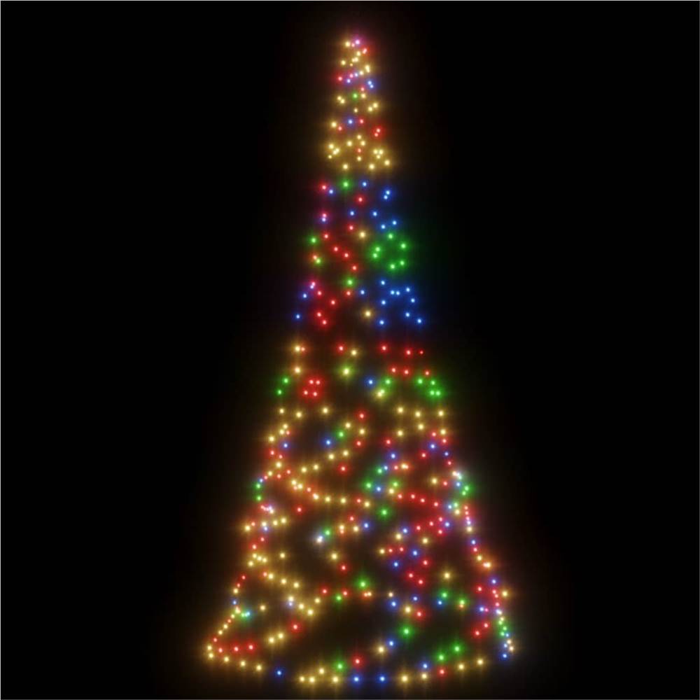 Christmas Tree on Flagpole Colourful 200 LEDs 180 cm