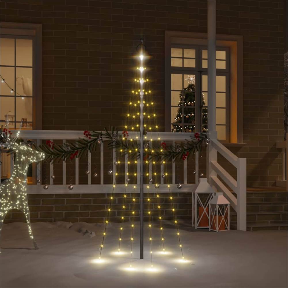 

Christmas Tree on Flagpole Warm White 108 LEDs 180 cm