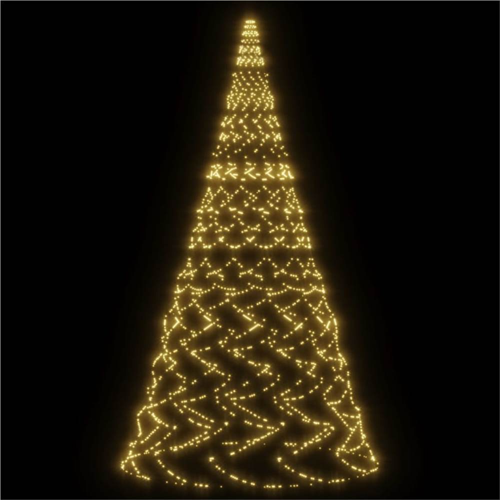 Christmas Tree on Flagpole Warm White 3000 LEDs 800 cm