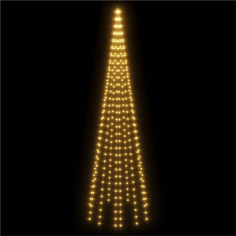 Christmas Tree on Flagpole Warm White 310 LEDs 300 cm