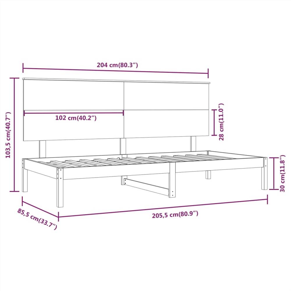 Day Bed 80x200 cm Solid Wood Pine