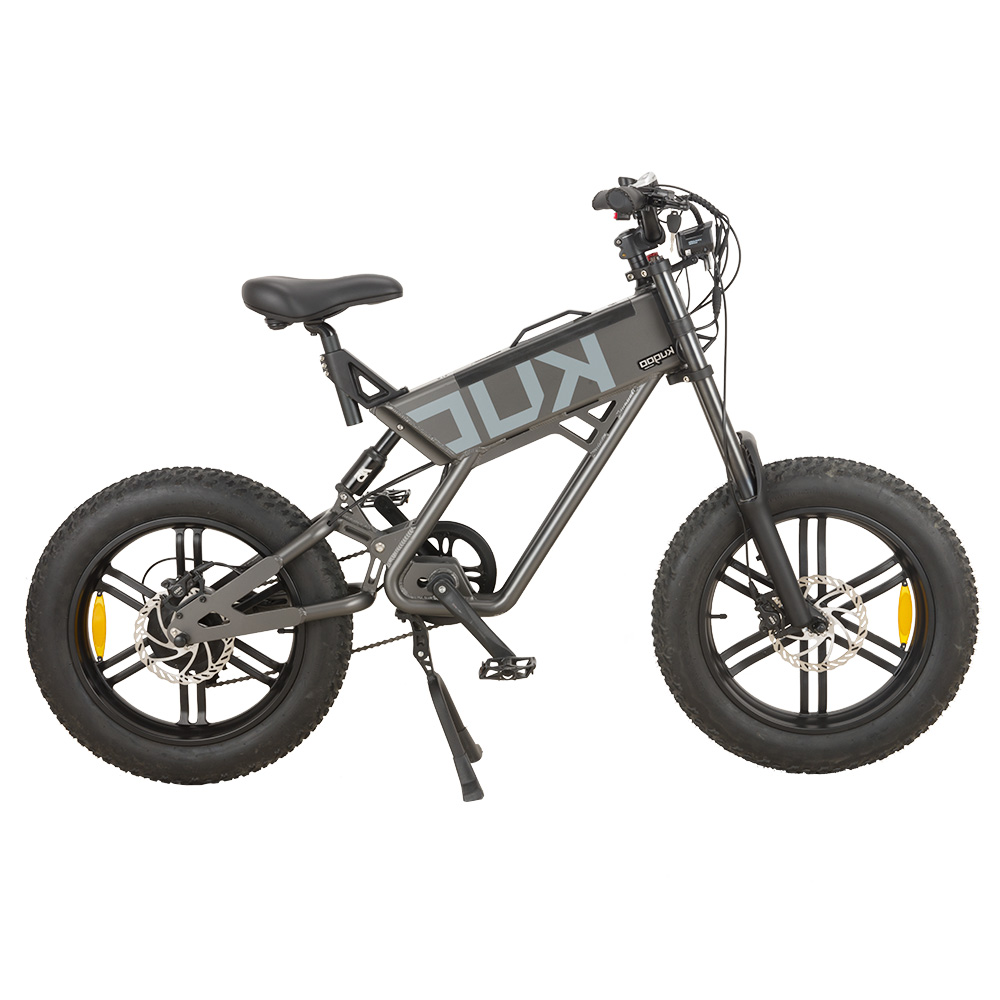 KUGOO T01 Electric Bicycle 48V 500W Motor 13Ah Battery 20*4.0 Inch Fat Tires 38Km/h Max Speed Shimano 7-Speed Gears Hydraulic Brakes 50-65KM Mileage 150KG Load Electric Mountain Bike - Grey