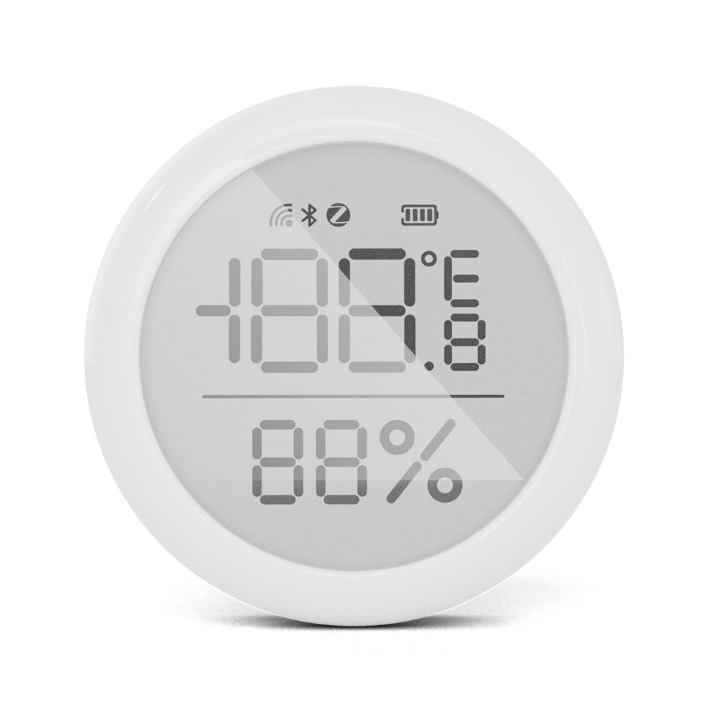 MoesHouse Tuya ZigBee Smart Temperature Humidity Sensor, Indoor Hygrometer with LCD Display Remote Control - Round