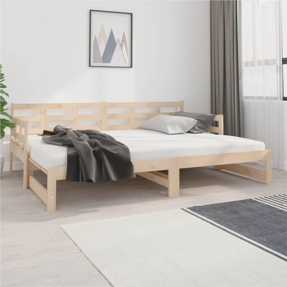 Pull-out Day Bed Solid Wood Pine 2x(80x200) Cm 8 Pull-out Day Bed Solid Wood Pine 2x(80x200) cm