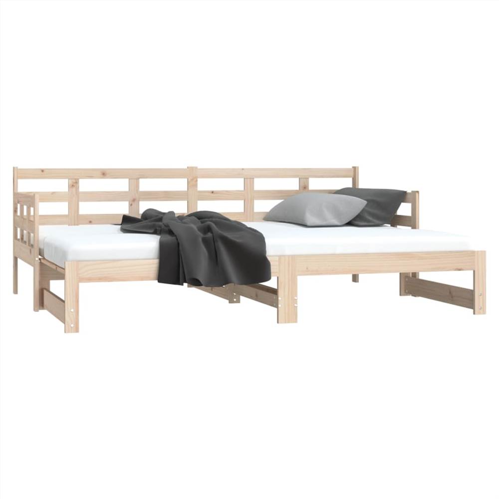 Pull-out Day Bed Solid Wood Pine 2x(80x200) Cm 10 Pull-out Day Bed Solid Wood Pine 2x(80x200) cm