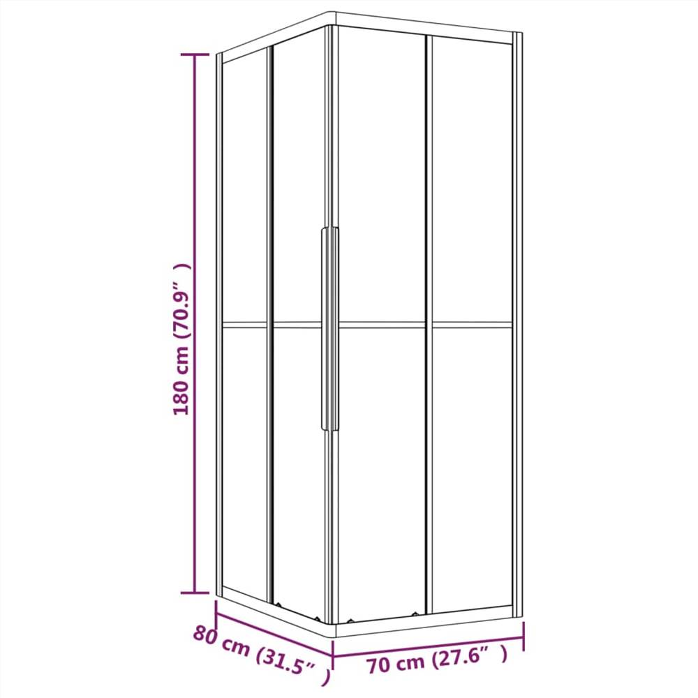 Shower Cabin Frosted ESG 80x70x180 cm Black