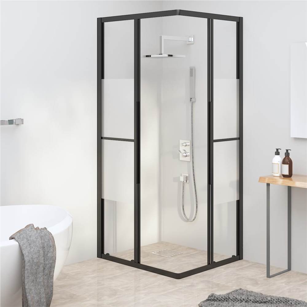 Shower Cabin Half Frosted ESG 90x70x180 Cm Black 10 Shower Cabin Half Frosted ESG 90x70x180 cm Black