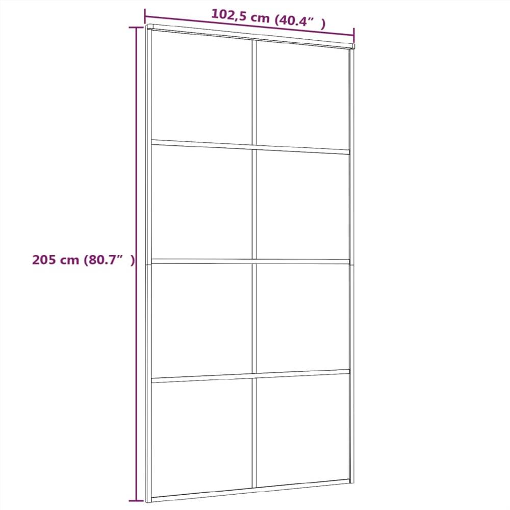 Sliding Door Black 102.5x205 cm ESG Glass and Aluminium