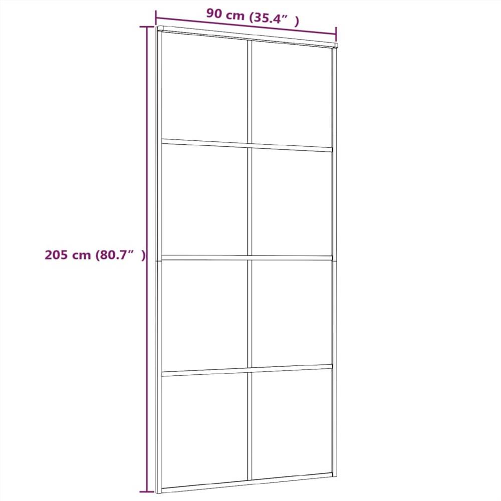Sliding Door Black 90x205 cm ESG Glass and Aluminium
