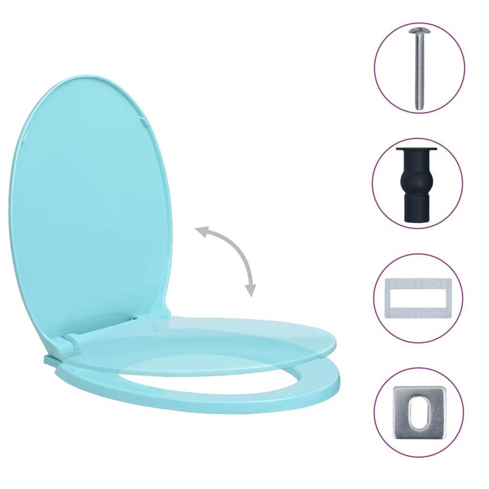 Soft-Close Toilet Seat Quick Release Green Oval