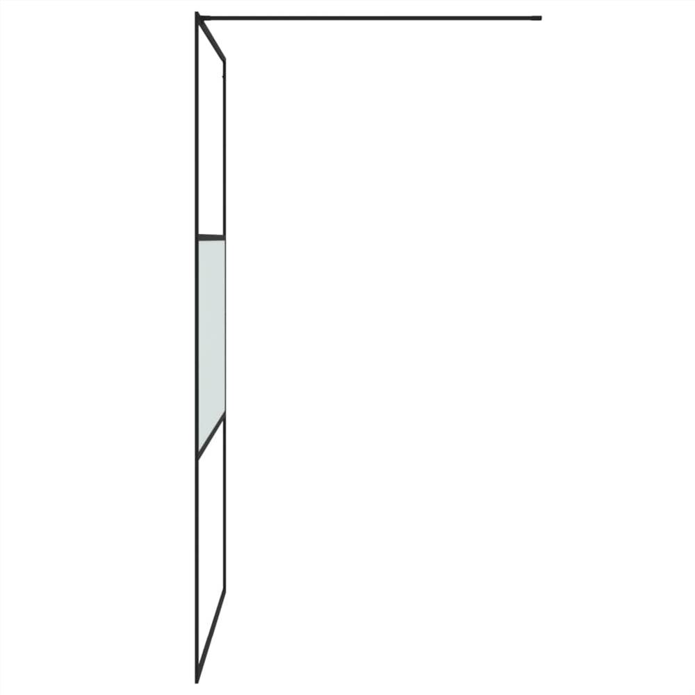 Walk-in Shower Wall Black 115x195 Cm Half Frosted ESG Glass 11 Walk-in Shower Wall Black 115x195 cm Half Frosted ESG Glass