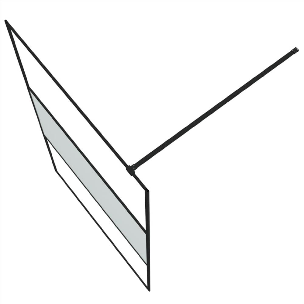 Walk-in Shower Wall Black 115x195 Cm Half Frosted ESG Glass 12 Walk-in Shower Wall Black 115x195 cm Half Frosted ESG Glass