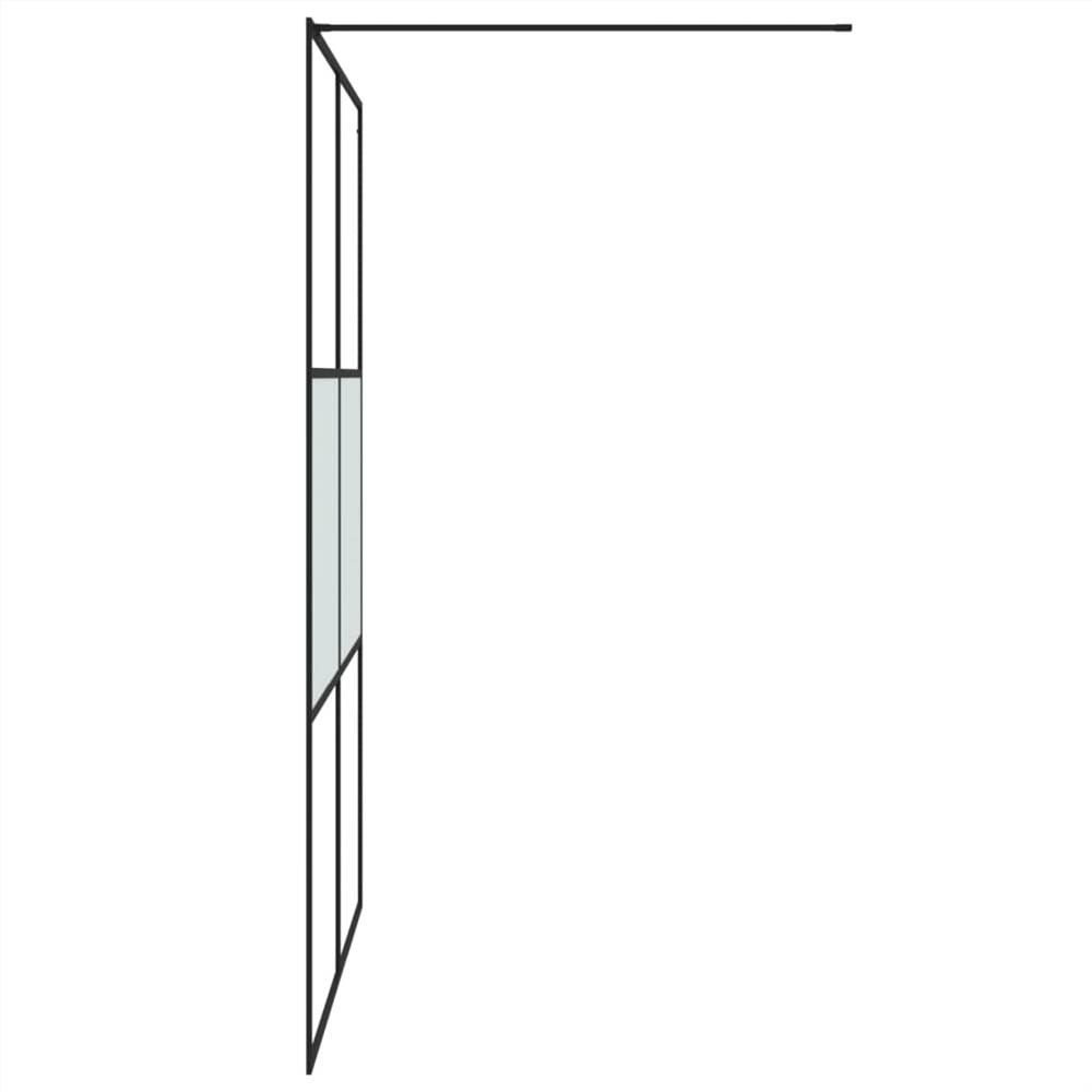 Walk-in Shower Wall Black 140x195 Cm Half Frosted ESG Glass 11 Walk-in Shower Wall Black 140x195 cm Half Frosted ESG Glass