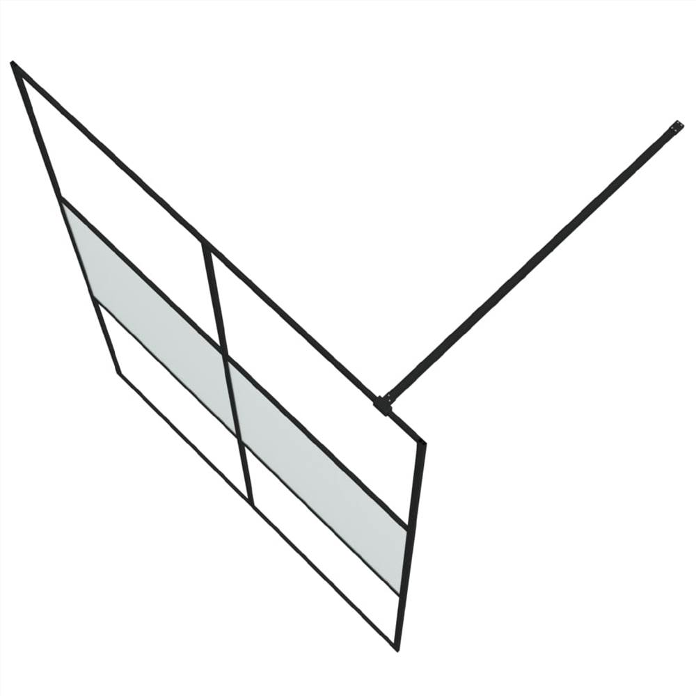 Walk-in Shower Wall Black 140x195 Cm Half Frosted ESG Glass 12 Walk-in Shower Wall Black 140x195 cm Half Frosted ESG Glass