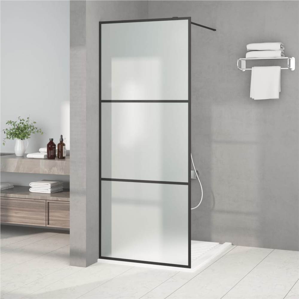 

Walk-in Shower Wall Black 80x195 cm Frosted ESG Glass
