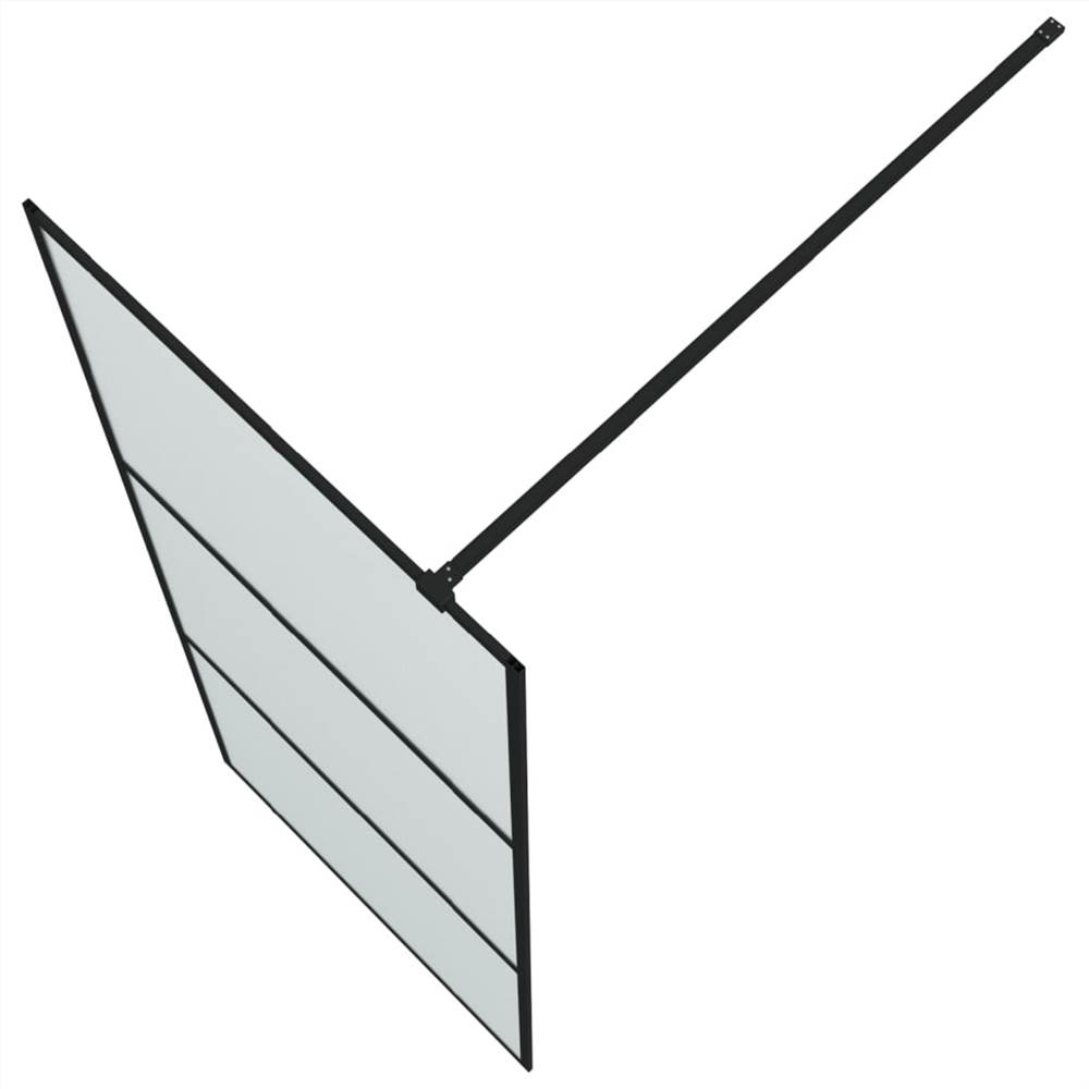 Walk-in Shower Wall Black 80x195 Cm Frosted ESG Glass 12 Walk-in Shower Wall Black 80x195 cm Frosted ESG Glass