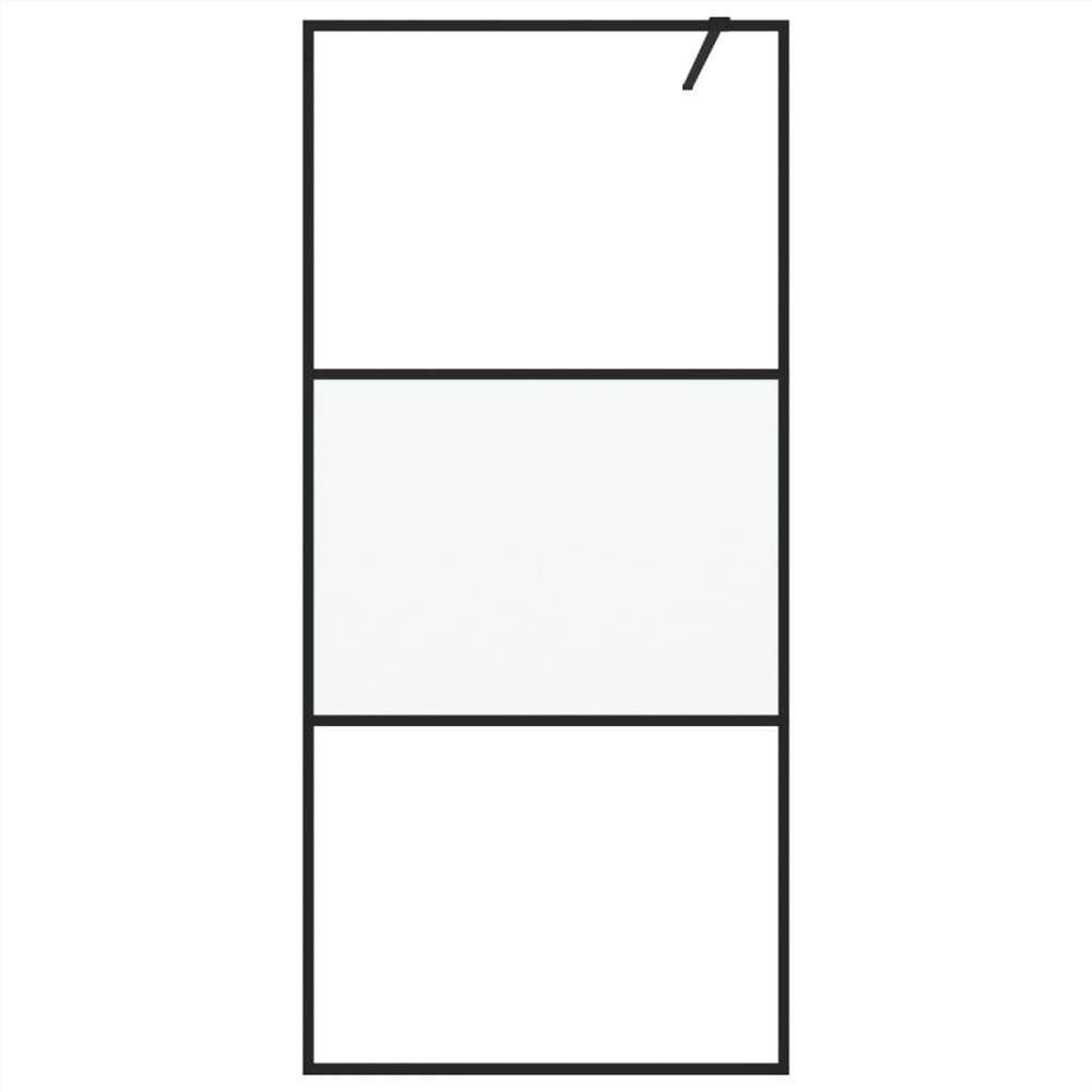 Walk-in Shower Wall Black 90x195 Cm Half Frosted ESG Glass 10 Walk-in Shower Wall Black 90x195 cm Half Frosted ESG Glass