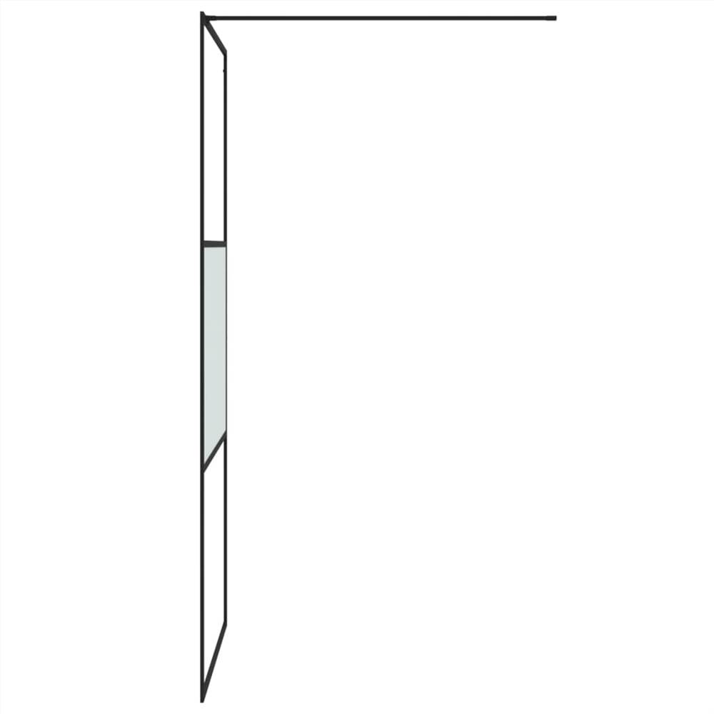 Walkin Shower Wall Black 90x195 cm Half Frosted ESG Glass