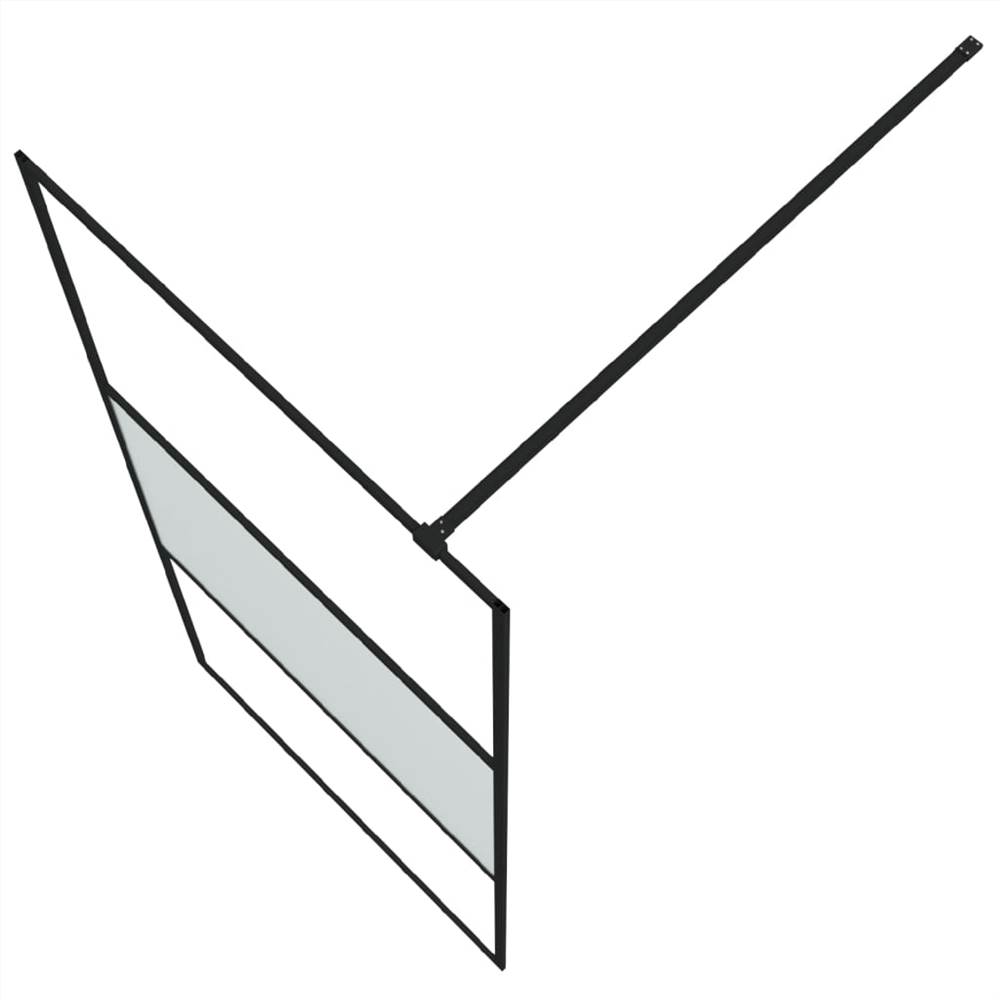 Walk-in Shower Wall Black 90x195 Cm Half Frosted ESG Glass 12 Walk-in Shower Wall Black 90x195 cm Half Frosted ESG Glass