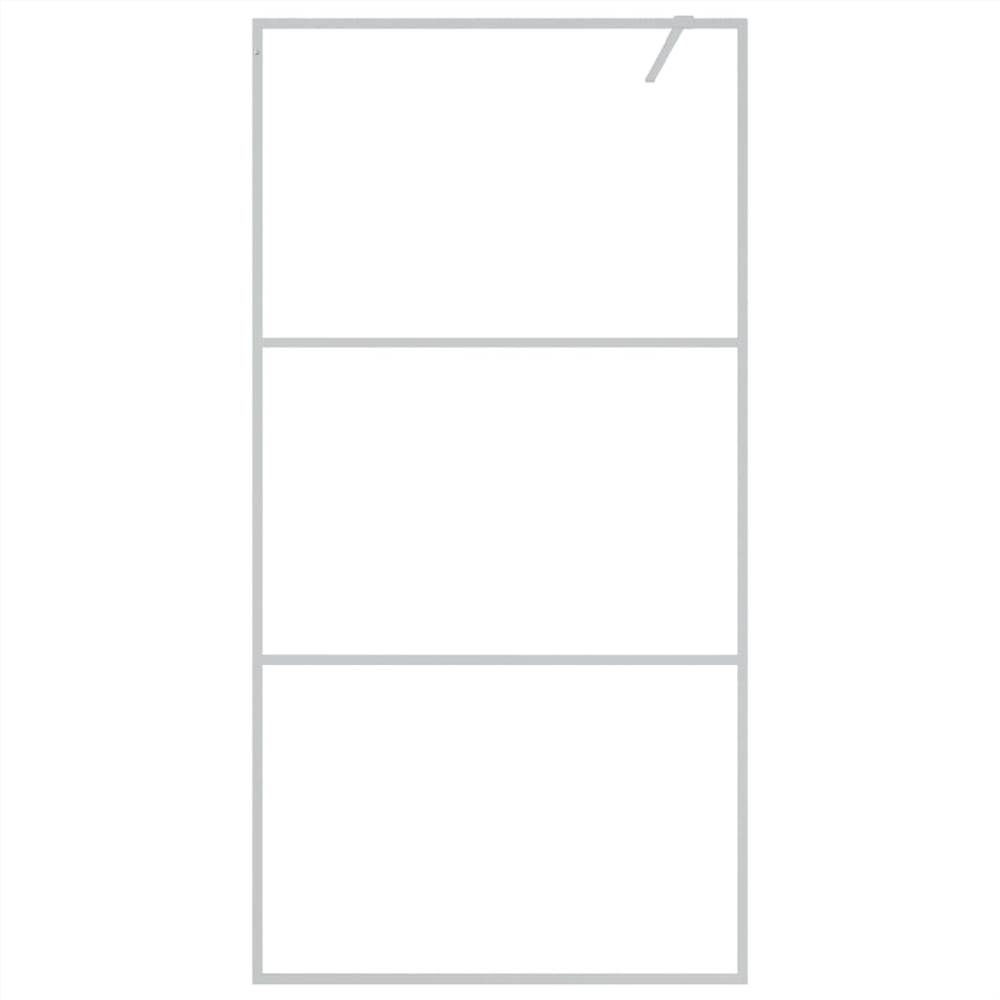 Walk-in Shower Wall Silver 100x195 cm Clear ESG Glass