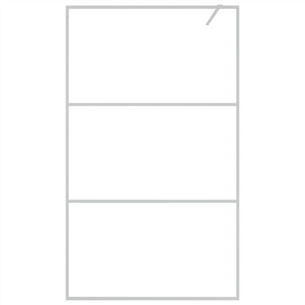 Walk-in Shower Wall Silver 115x195 Cm Clear ESG Glass 10 Walk-in Shower Wall Silver 115x195 cm Clear ESG Glass