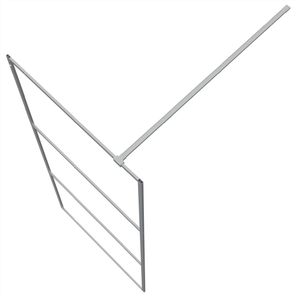Walk-in Shower Wall Silver 80x195 Cm Clear ESG Glass 12 Walk-in Shower Wall Silver 80x195 cm Clear ESG Glass