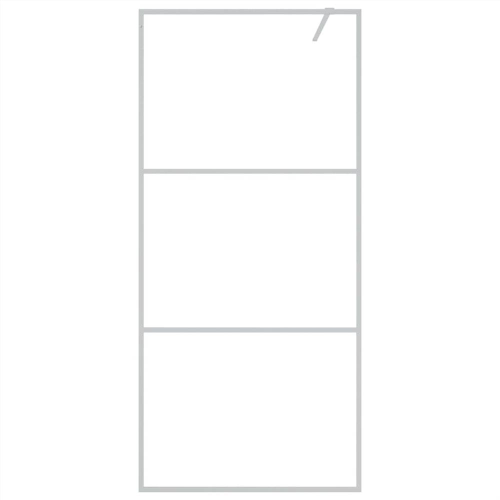 Walk-in Shower Wall Silver 90x195 Cm Clear ESG Glass 10 Walk-in Shower Wall Silver 90x195 cm Clear ESG Glass