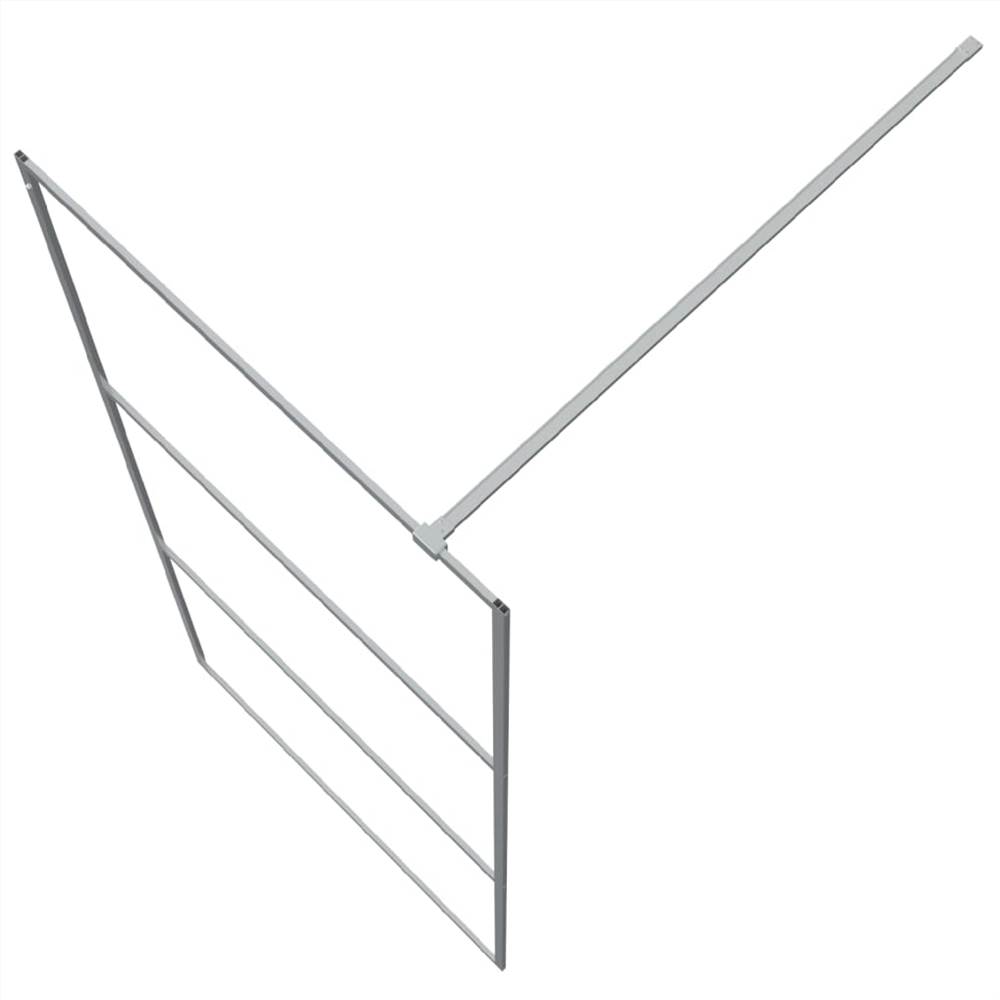 Walk-in Shower Wall Silver 90x195 Cm Clear ESG Glass 12 Walk-in Shower Wall Silver 90x195 cm Clear ESG Glass