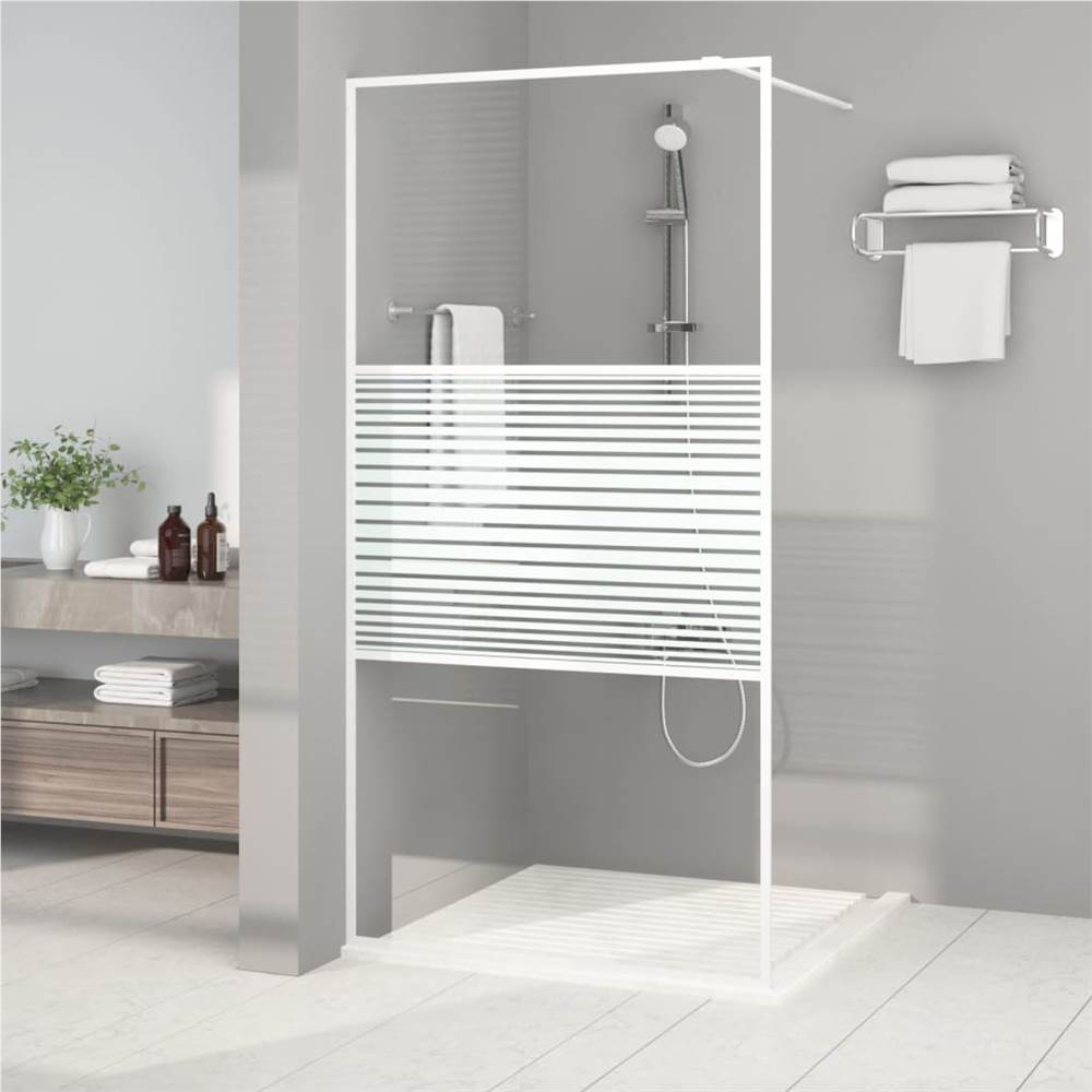 

Walk-in Shower Wall White 100x195 cm Clear ESG Glass