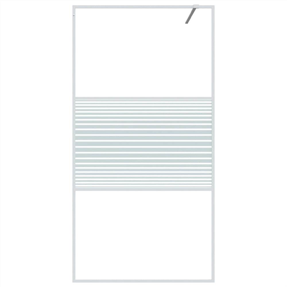 Walk-in Shower Wall White 100x195 cm Clear ESG Glass