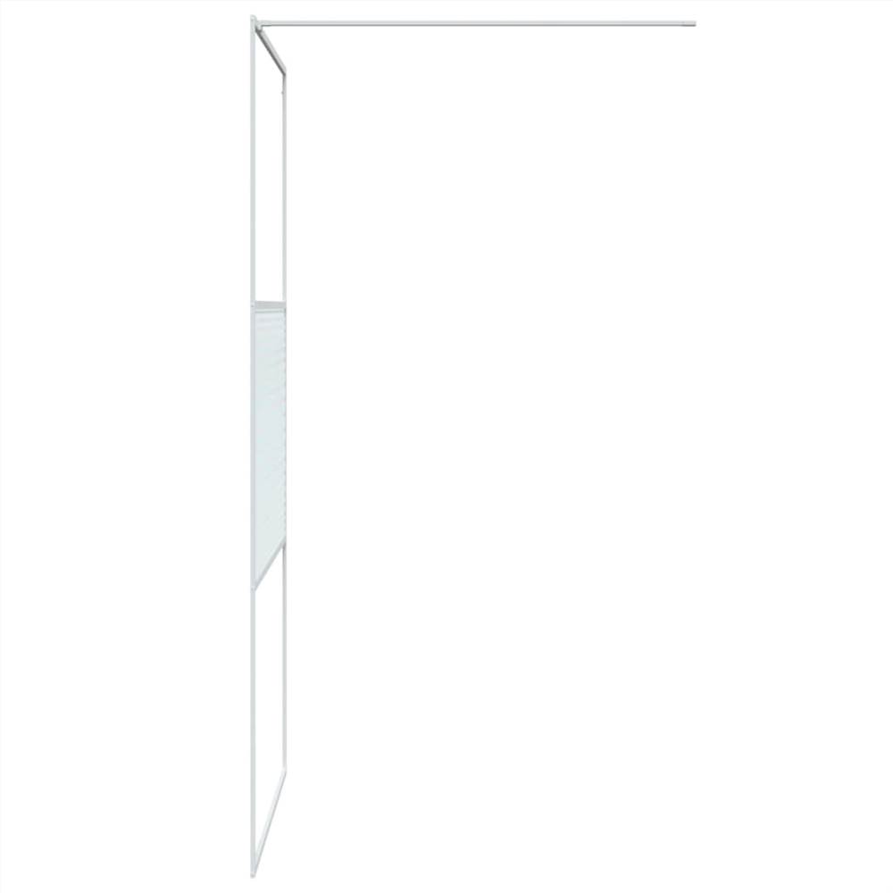 Walk-in Shower Wall White 100x195 cm Clear ESG Glass