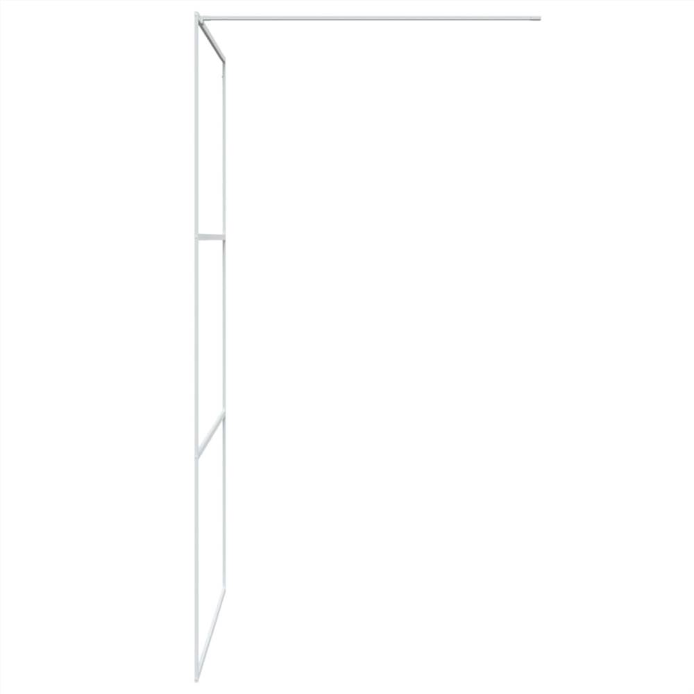 Walk-in Shower Wall White 115x195 cm Clear ESG Glass
