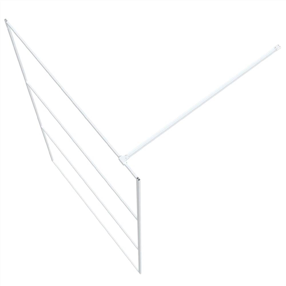 Walk-in Shower Wall White 115x195 cm Clear ESG Glass