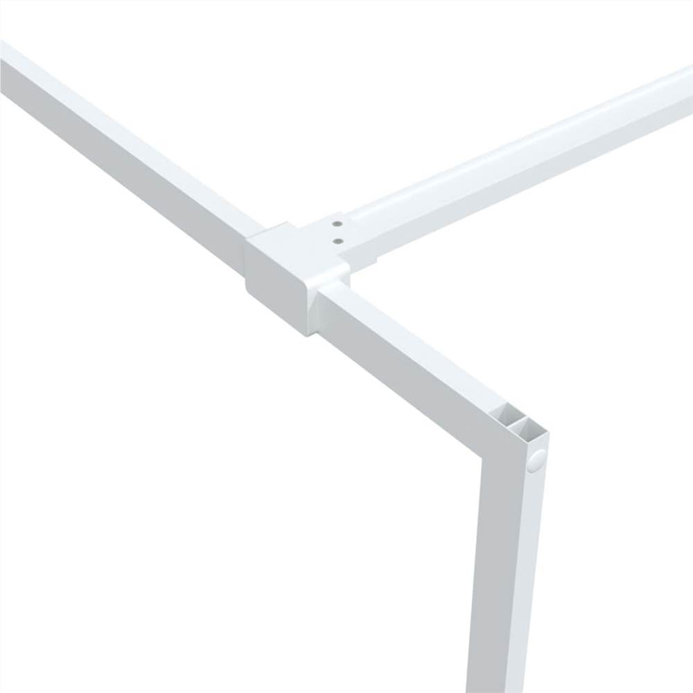 Walk-in Shower Wall White 115x195 cm Clear ESG Glass