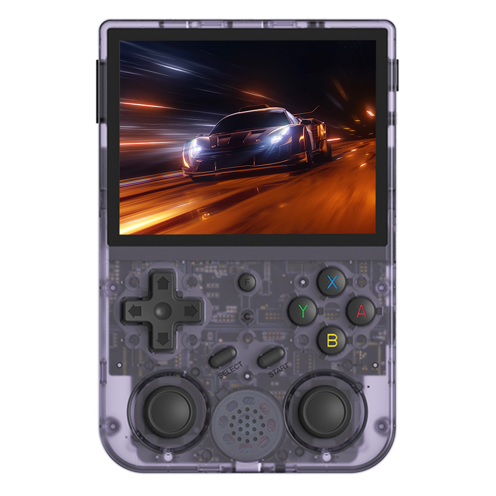 ANBERNIC RG353V Portable Game Console, 32GB Android, 16GB Linux, 128GB TF Card, 3.5'' IPS Touch Screen, 5G WiFi, Bluetooth4.2, HDMI Out, Touch Screen, Screen Projection, Transparent Purple