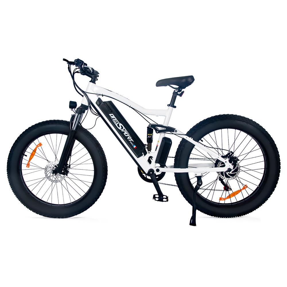 ONESPORT ONES1 Bicicleta eléctrica 26 * 4.0 pulgadas Neumáticos gruesos 48V 500W Motor 10Ah Batería 25Km / h Velocidad máxima Shimano 7 Velocidad - Blanco