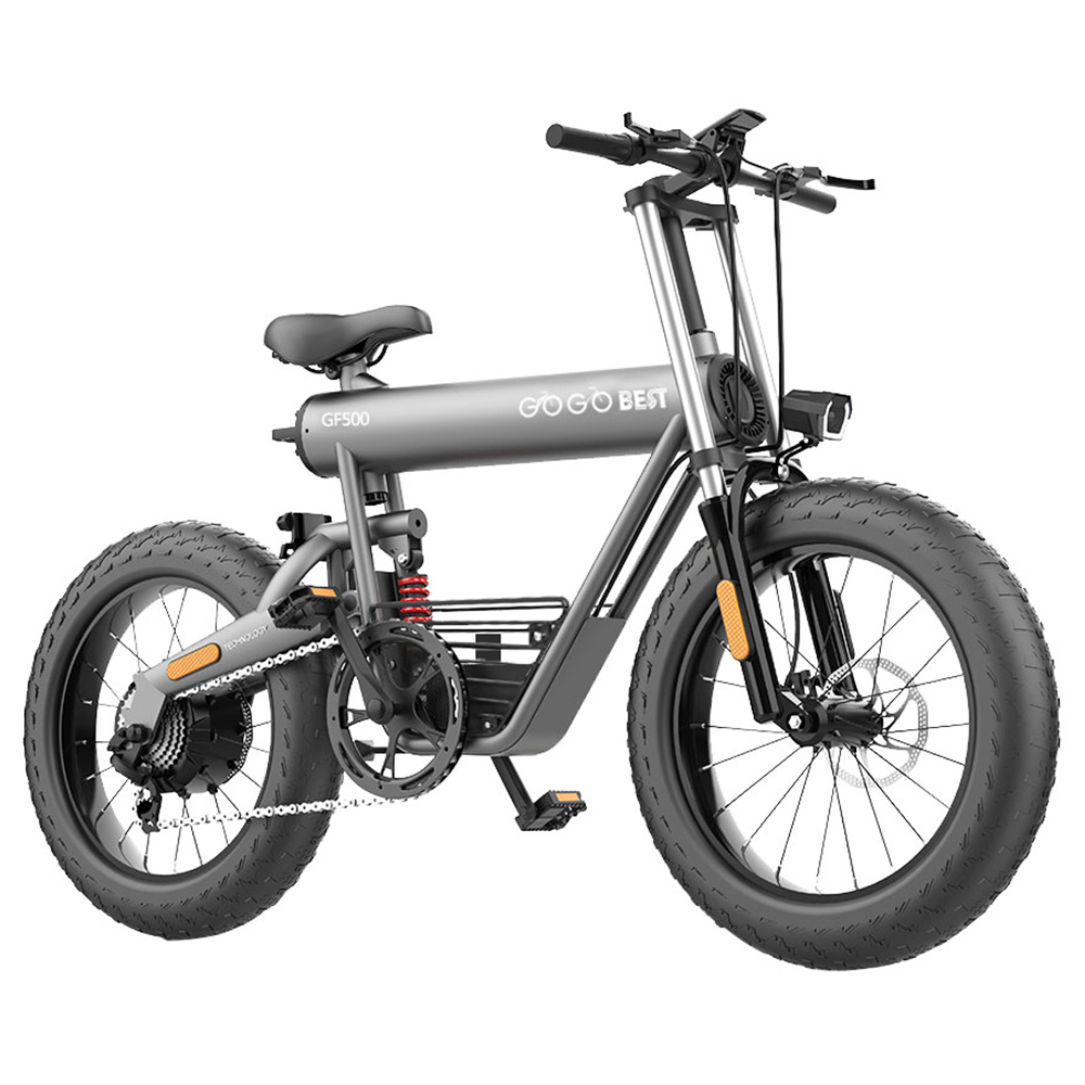 GOGOBEST GF500 Electric Bicycle 20*4.0 Inch Fat Tire 750W Motor 45Km/h Top Speed 48V 20Ah Battery 90-100KM Max Range Shimano 7-Speed Transmission Dual Disc Brake