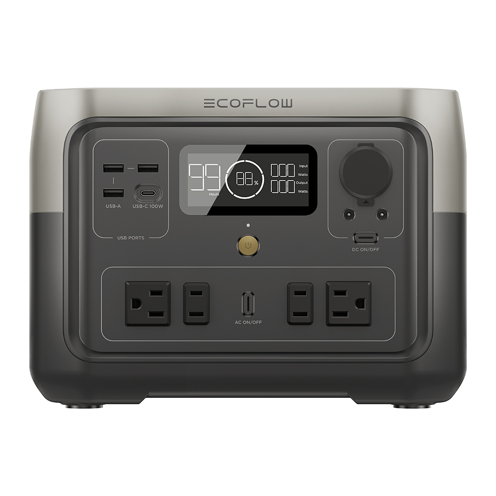 EcoFlow RIVER 2 MAX Portable Power Station, 512Wh LiFePO4 Battery Solar Generator, 500W Output, Fully Charge in 1 Hour, 11 Output Ports, App Control