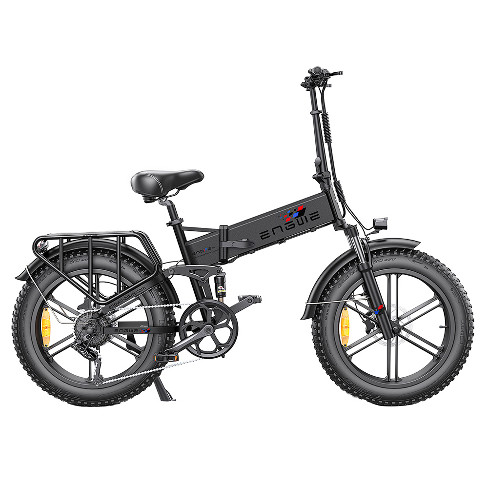 ENGWE ENGINE Pro Folding Electric Bicycle 20*4.0 Inch Fat Tire 750W Brushless Motor 48V 16Ah Battery 45km/h Max Speed Up to 120KM Range 8 Speed System LCD Smart Display Hydraulic Disc Brakes – Blue