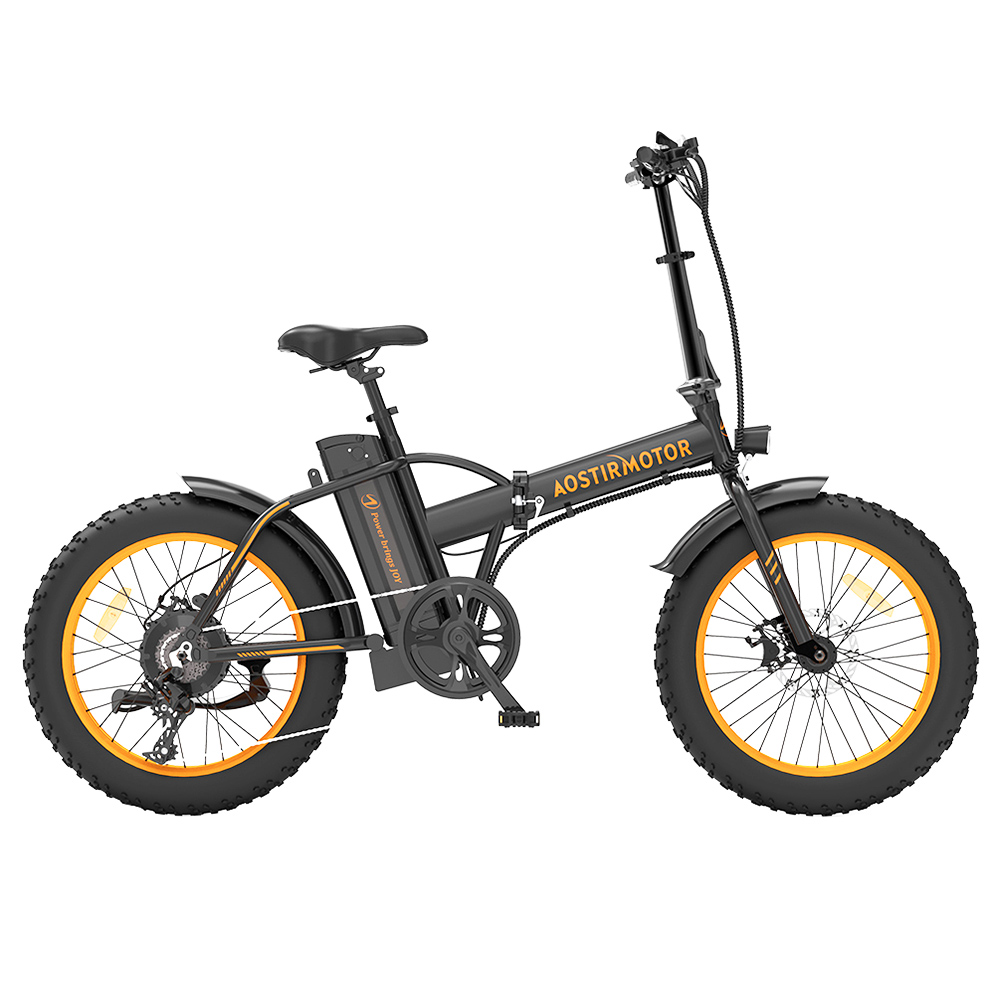

AOSTIRMOTOR A20 Folding Electric Bike 20*4.0 Fat Tire 36V 13Ah Battery 500W Motor 40km/h Max Speed - Orange