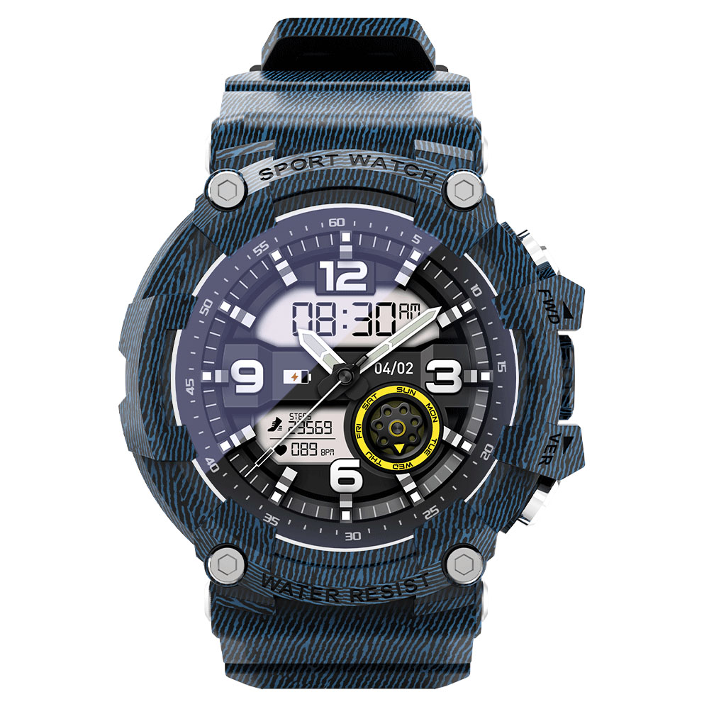 LOKMAT ATTACK 2 Smartwatch 1.28'' TFT LCD Screen Bluetooth 5.1 IP68 Waterproof HR & BP Monitor, Fitness Tracker - Blue