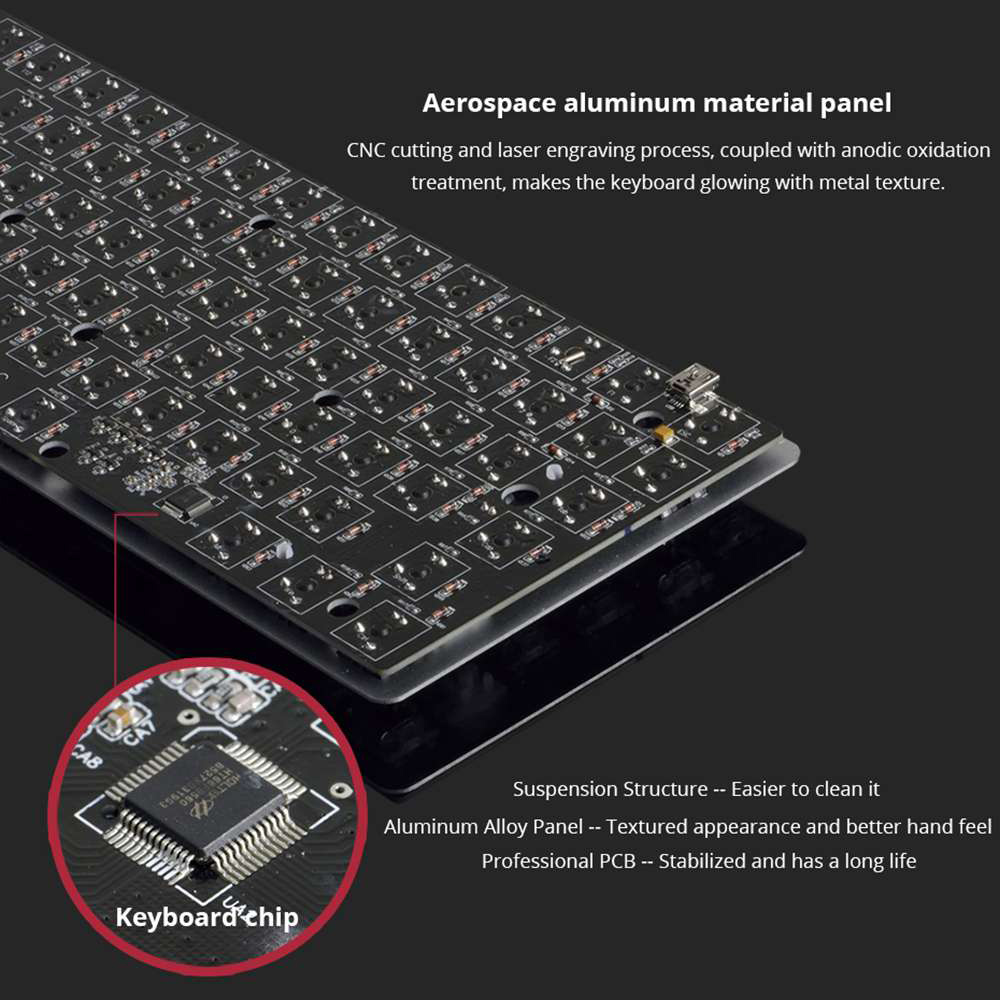 Ajazz AK33 Ergonomic Mechanical Keyboard Black