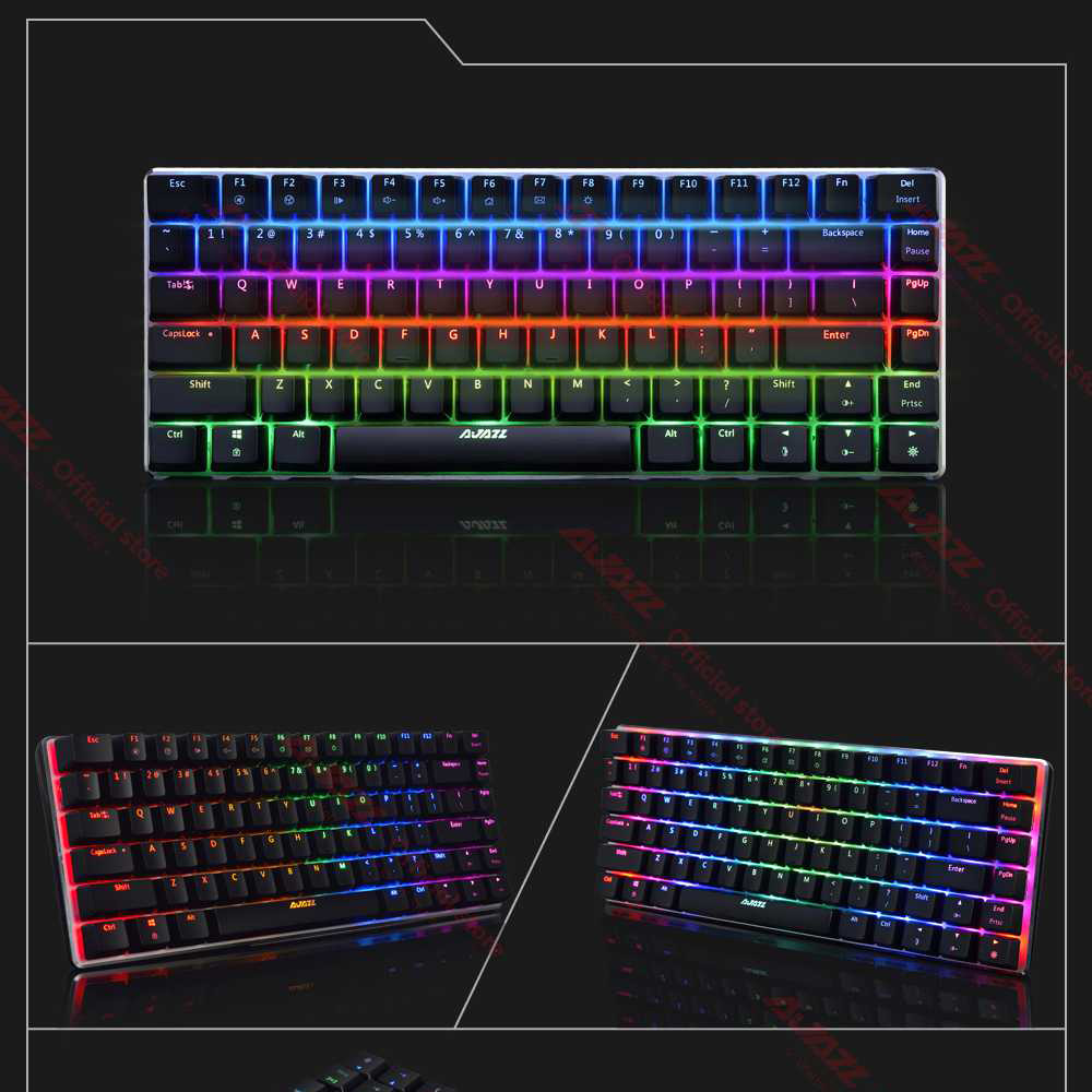 Ajazz AK33 Ergonomic Mechanical Keyboard Black