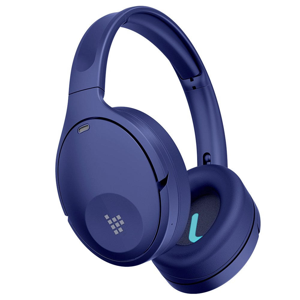 Tronsmart Apollo Q10 ANC Cuffie Bluetooth con cancellazione attiva del rumore Riducono il livello di rumore fino a 35 dB Driver audio da 40 mm Durata della batteria di 100 ore 5 microfoni Fascia regolabile per bassi profondi per viaggi a casa, ufficio, blu