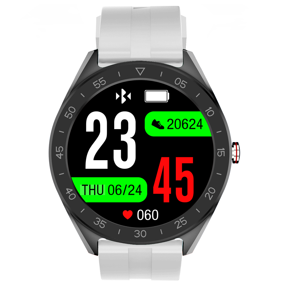 Lenovo R1 Smartwatch 1.3'' TFT-scherm 7 sportmodi, slaap- en hartslagmeter, doe-het-zelf designhorloge, IP68 waterdicht - grijs