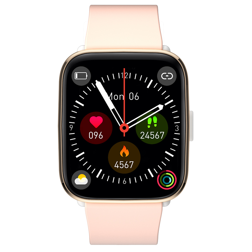 SENBONO G12Pro Smartwatch إصدار درجة حرارة الجسم 1.69 '' شاشة لمس كاملة BT5.1 معدل ضربات القلب ، أكسجين الدم - ذهبي